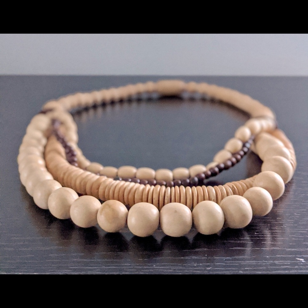 Handmade Culture Bead Wooden Necklace